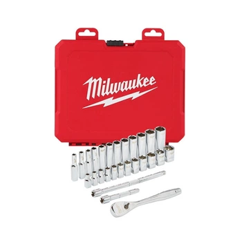Набор метрических головок с трещоткой 1/4" Milwaukee 28 предметов (4932464943)