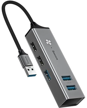 USB-хаб Baseus Cube USB CAHUB-C0G USB to USB 3.0 x 3 + USB 2.0 х 2 Серый (16438)