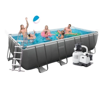 Каркасный бассейн Intex Ultra XTR Frame 17203 л 549х274x132 см с насосом 6000 л/ч лестницей тентом и подстилкой Серый (IP-170914)