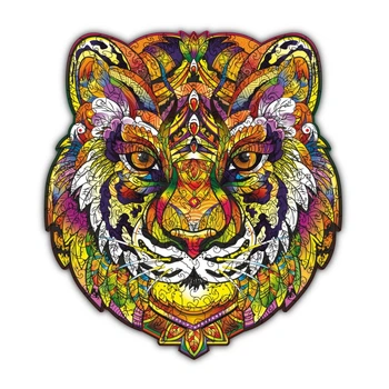 Фигурные деревянные пазлы Тигр, 34x39 см