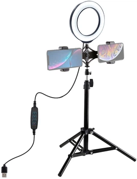 Кільцева USB LED-лампа Puluz PKT3037 6.2" + штатив 70 см