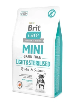 Сухий беззерновий корм Brit Care Mini Light&Sterilised для стерилізованих собак міні порід з лососем та кроликом 2 кг