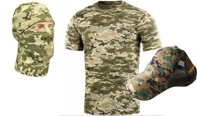 Набор тактичный: футболка M балаклава и кепка пиксель ВСУ