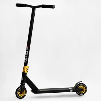 Самокат трюковый Best Scooter "Hop Pro" HIC-система, пеги, алюминиевый диск и дека, колёса PU. Black (115638)
