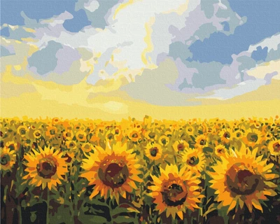 Картина по номерам Поле подсолнухов (BS135) Brushme 40x50 см