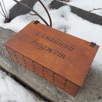 Деревянная коробка шкатулка копилка для денег семейный бюджет Money BOX