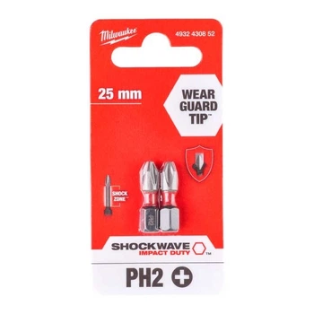 Биты для шуруповерта Shockwave Impact Duty Milwaukee PH2 x 25 мм 2шт (4932430852)