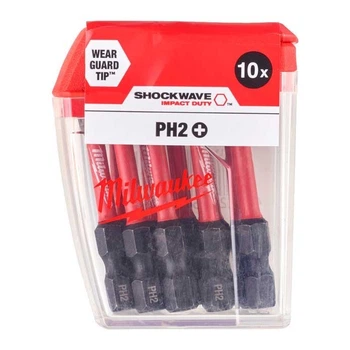Біти для шуруповерта Shockwave Impact Duty Milwaukee PH2 x 50 мм 10шт (4932430855)