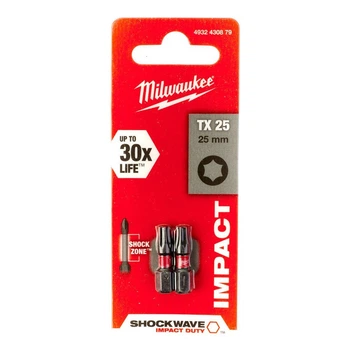 Бита для шуруповерта Shockwave Impact Duty Milwaukee TX25 x 25 мм 2шт (4932430879)