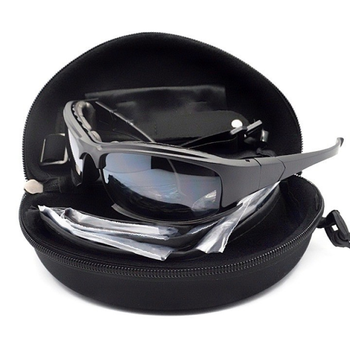 Защитные военные тактические очки с поляризацией Black + 4 комплекта линз