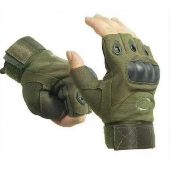 Захисні тактичні рукавички, без пальців (розмір L) у кольорі олива