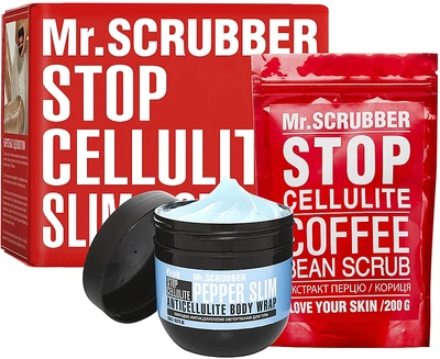 Набір - Mr.Scrubber Stop Cellulite Cold Pepper Slim (cr/cold/250g + scrub/200g) (925746-52277)