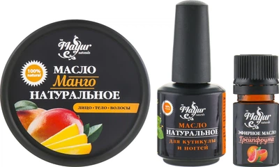 Набір для шкіри і нігтів "Манго та грейпфрут" - Mayur (oil/50ml + oil/15ml + oil/5ml) (593407-2086)