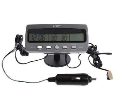 Часы автомобильные VST 7045 V термометр вольтметр VST-7045V Autoexpect (01941)