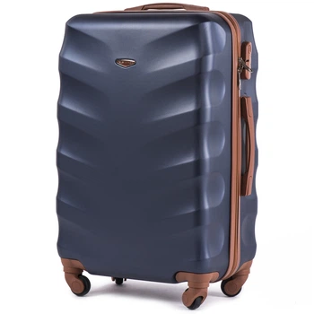 Дорожный пластиковый чемодан Wings 402 Exclusive средний (M) на 4 колесах 65х44х26 см синий