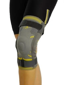 Бандаж трикотажный на коленный сустав со стабилизирующими фиксаторами Morsa Cyberg Серый размер L 1 шт (8698811097375)