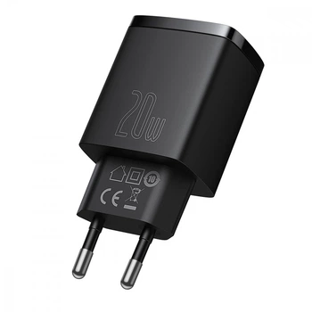 СЗУ Baseus Compact Quick Charger 20W QC+PD (Type-C+1USB) (CCXJ-B) Black