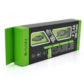 Кабель Bavin CB087, Lightning, 2.4A, Black , длина 1м, BOX