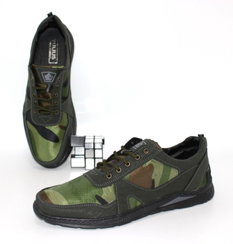 Мужские кроссовки с вставкой из плащевки BFL 41 26.7см зелёный