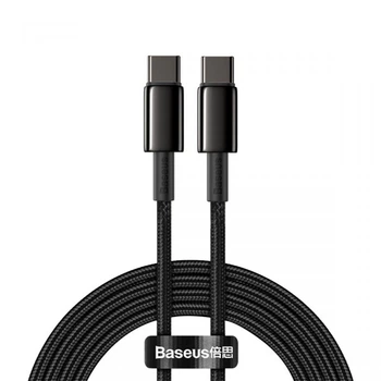 Кабель Baseus Tungsten Gold Type-C to Type-C 100W PD2.0 2m Fast Charging Data Cable 480Mbps Black
