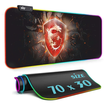 Геймерский коврик для мышки SKY (GMS-WT 7030/111) MSI / RGB подсветка / 70x30 см