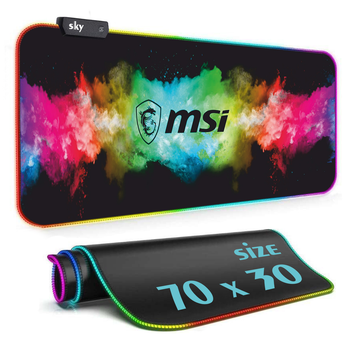 Геймерский коврик для мышки SKY (GMS-WT 7030/112) MSI / RGB подсветка / 70x30 см