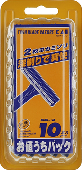 Kai Razor Twin Blade Razors Чоловічий одноразовий верстат, 2 леза 10шт (925222-41149)