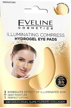 Осветляющие гидрогелевые патчи под глаза - Eveline Cosmetics 24K Gold Illuminating Compress Hydrogel Eye Pads 2шт (909306-29469)