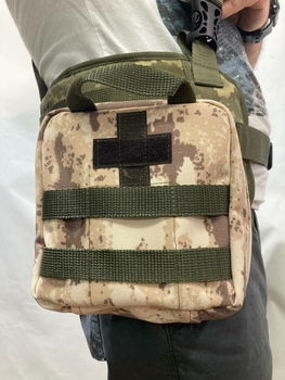 Подсумок аптечка тактическая 18*17*7 см, MOLLE System, CORDURA COYOTE 1000D