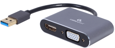 Адаптер-переходник Cablexpert USB Type A - HDMI, VGA 0.15 м Серый (A-USB3-HDMIVGA-01)