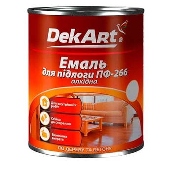 Эмаль алкидная ПФ-266 для пола DekArt - 0,9 кг, желто-коричневый (1064)