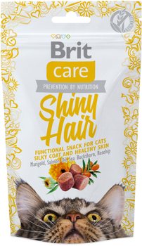 Лакомство для котов Brit Care Shiny Hair с лососем 50 г (8595602521388)