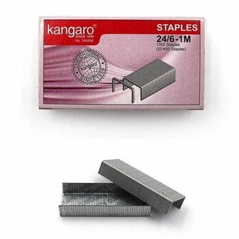 Набор СКОБ ДЛЯ СТЕПЛЕРА KANGARO №24/6 , 20 упаковок по 1000 ШТ