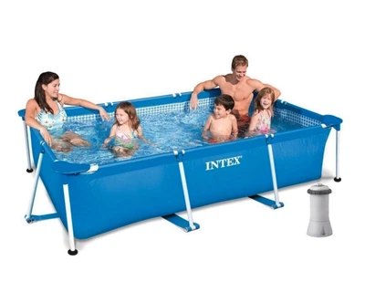 Каркасный бассейн Intex Small Frame 2282 л 260х160х65 см с насосом 3785 л тентом и подстилкой Синий (IP-169572)