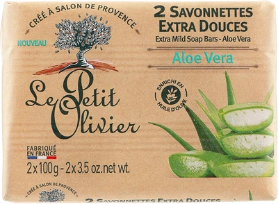 Мило екстраніжне з екстрактом алое віра - Le Petit Olivier Aloe Vera 2x100g (927432-37002)