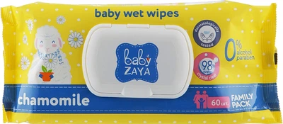 Влажные салфетки "Ромашка", 60шт - Baby Zaya 60шт (980425-50091)