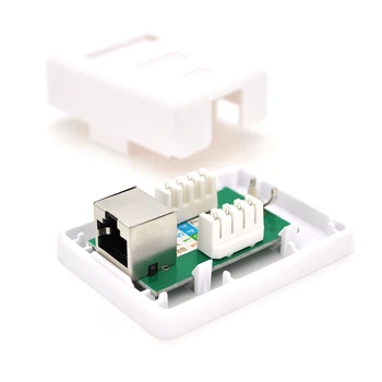 Розетка RITAR FTP 8P8C RJ45 1 порт Cat-6, накладная белая Q500