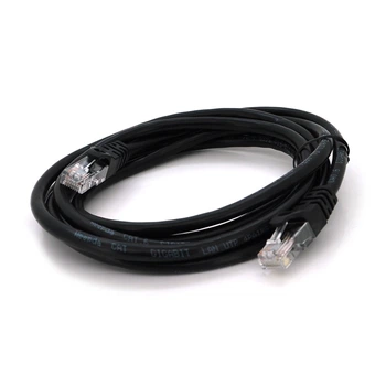Патч-корд литой RITAR соединительный кабель Ethernet UTP разъем RJ45 Cat.6 длина 1м черный 100% медь