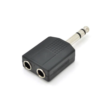 Сплиттер Jack 6.3 (тато)/2 Jack 6.3 (мама) Stereo, Black, пластик, Q100