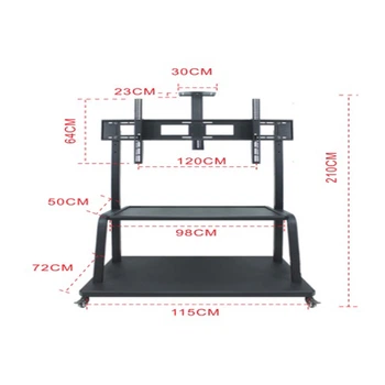 Кронштейн для TV PiPo PP- 2100A, 40 '-70' -100 ', до 65кг, без нахилу, Black, + стійки в комплекті, Box