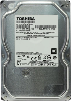 Накопитель HDD SATA 500GB Toshiba 7200rpm 32MB (DT01ACA050) - Refurbished