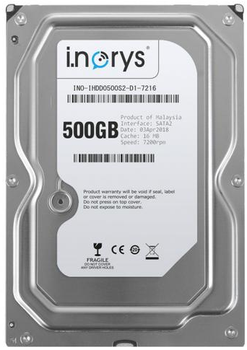 Накопитель HDD SATA 500GB i.norys 7200rpm 16MB (INO-IHDD0500S2-D1-7216)