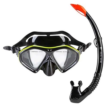 Набор маска и трубка для плавания лимон Dolvor PVC М289P