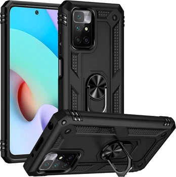 Чехол Shield для Xiaomi Redmi 10 / Redmi 10 2022 бампер противоударный с подставкой кольцом Black