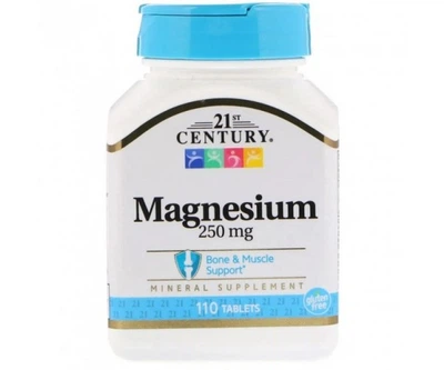 Магній 21st Century Magnesium 250 мг для підтримки нервової системи та здоров'я серця 110 таблеток(6277625)