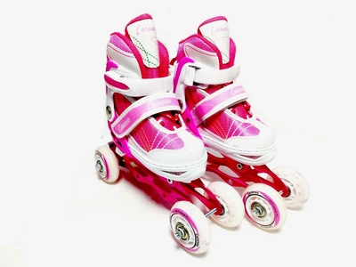 Детские Ролики Caroman для начинающих квады Sport Pink размер 36-39