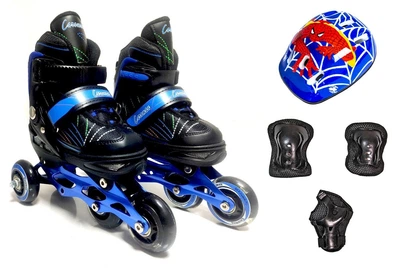 Детские Ролики для начинающих с комплектом защиты Caroman Sport Blue размер 36-39