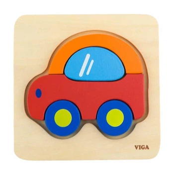 Деревянный мини-пазл Viga Toys Машинка (SKU-50172) 17 x 2 x 15 см