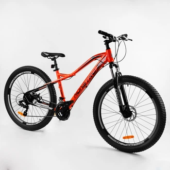 Велосипед спортивный полуфэтбайк 27.5" Corso «Monstro» с алюминиевой рамой. Orange (104717)