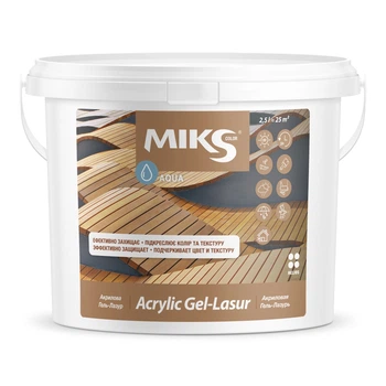 Гель лазур акрилова MIKS біла 2,5л